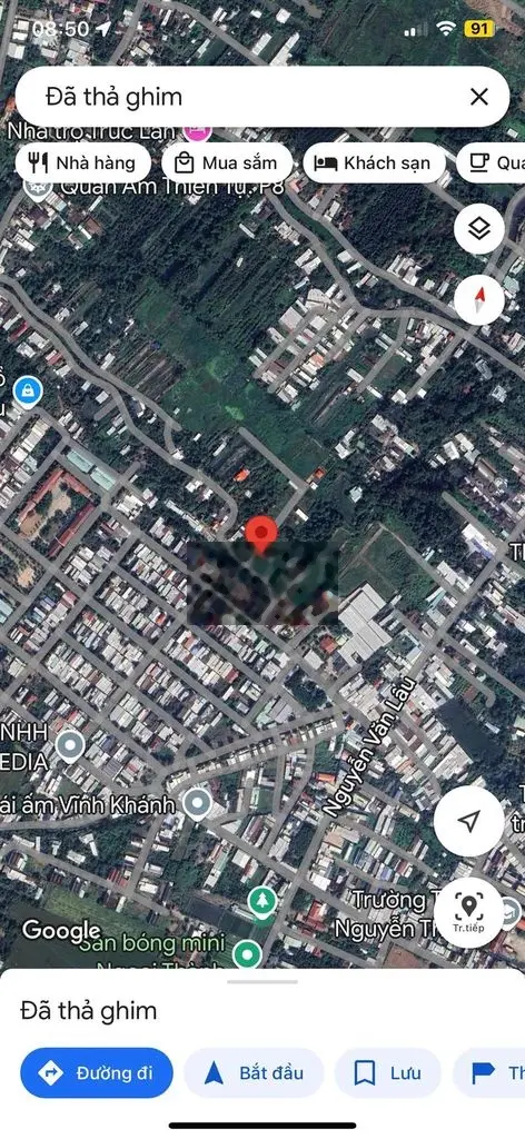 Đất 100% thổ cư, 2 mặt tiền đường nhựa oto khu vượt lũ phường 8