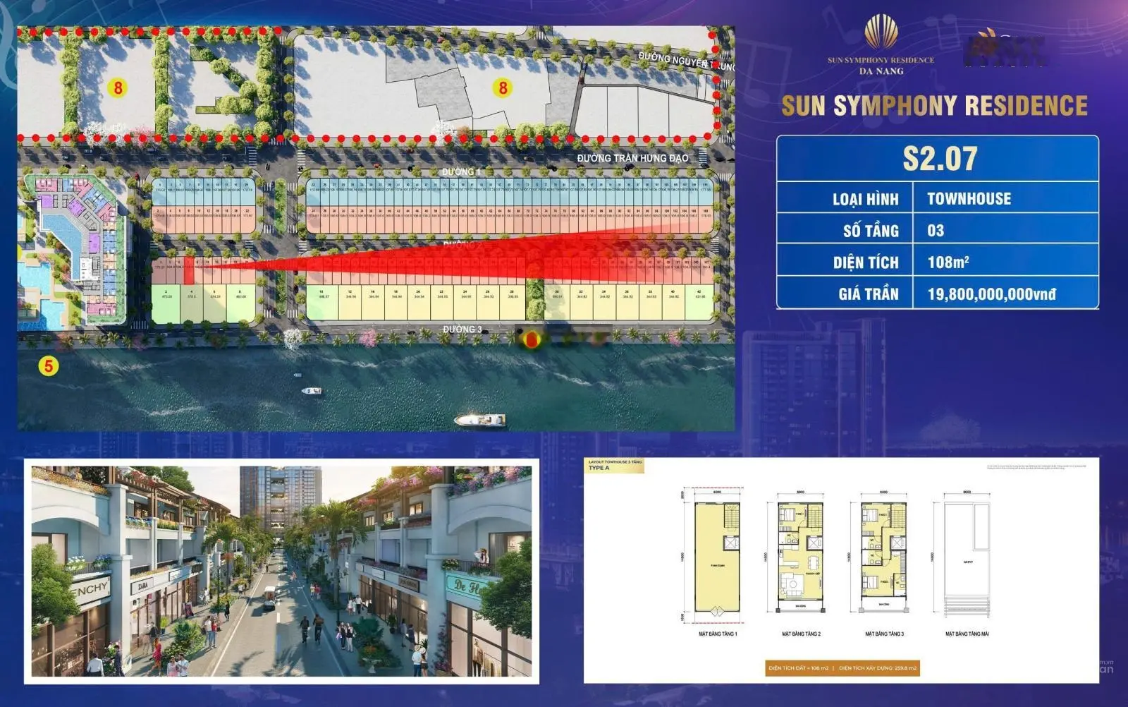 Căn ngoại giao Shophouse Sông Hàn, sở hữu lâu dài - giá từ Chủ Đầu Tư Sun Group