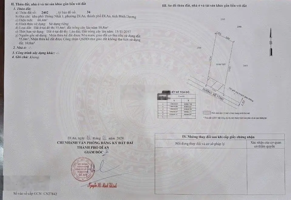 Chính chủ cần bán 6 lô đất liền kề mới tách sổ mới tinh phường Dĩ An