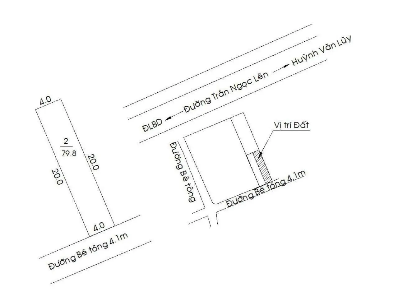 đẹp 8 x 20 thổ cư 120 Giá 3.5tỷ /1 xẹt Trần Ngọc Lên vị trí đẹp cách Trần Ngọc Lên chợ vài trăm mét