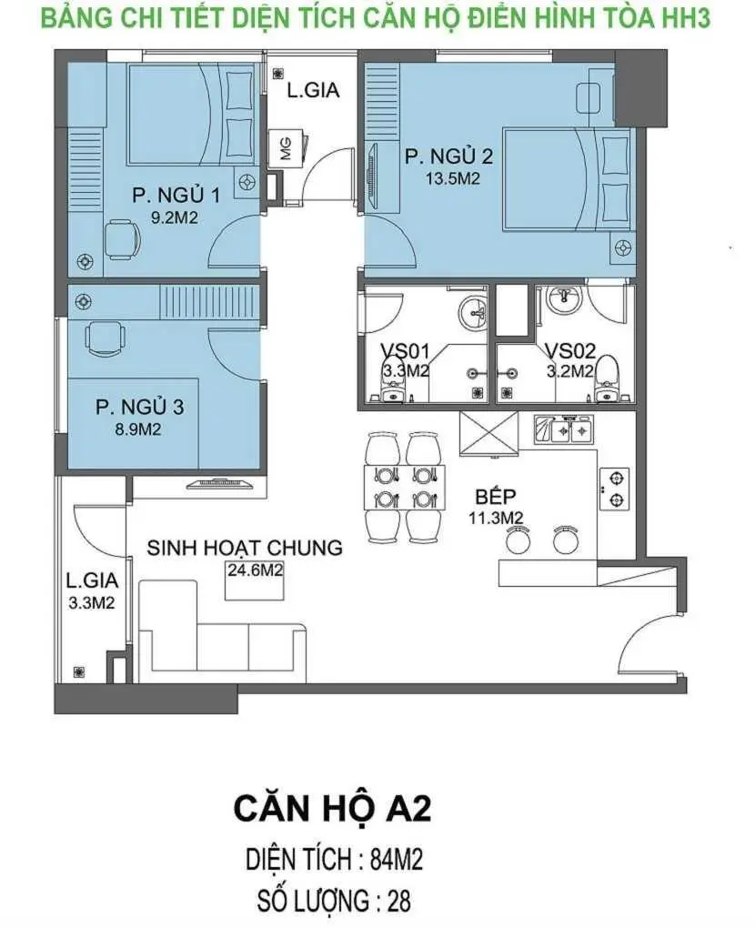 Bán CH 81.8m2 3N2W giá 3.76 tỷ FLC Green City, Đại Mỗ, Nam Từ Liêm, HN LH 0971 565 ***