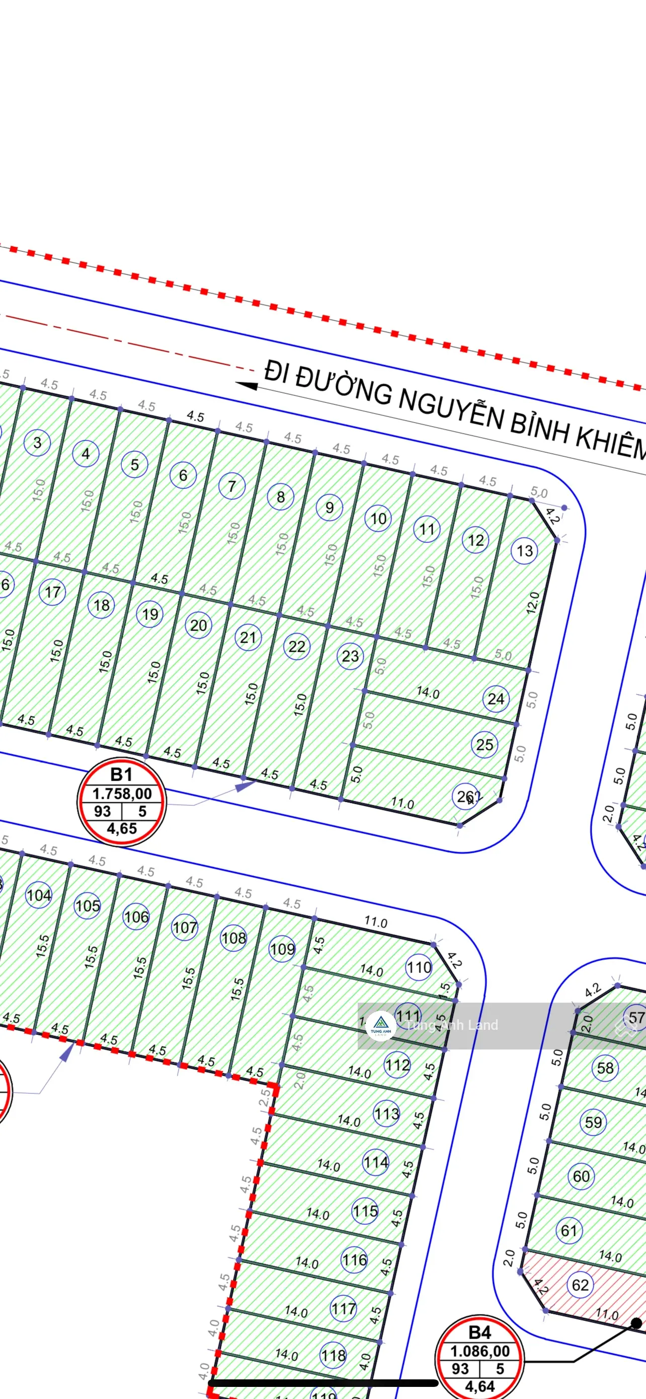 Bán nhanh lô đất 67,5m2 B1 TĐC Cây Đa, Đằng Giang
