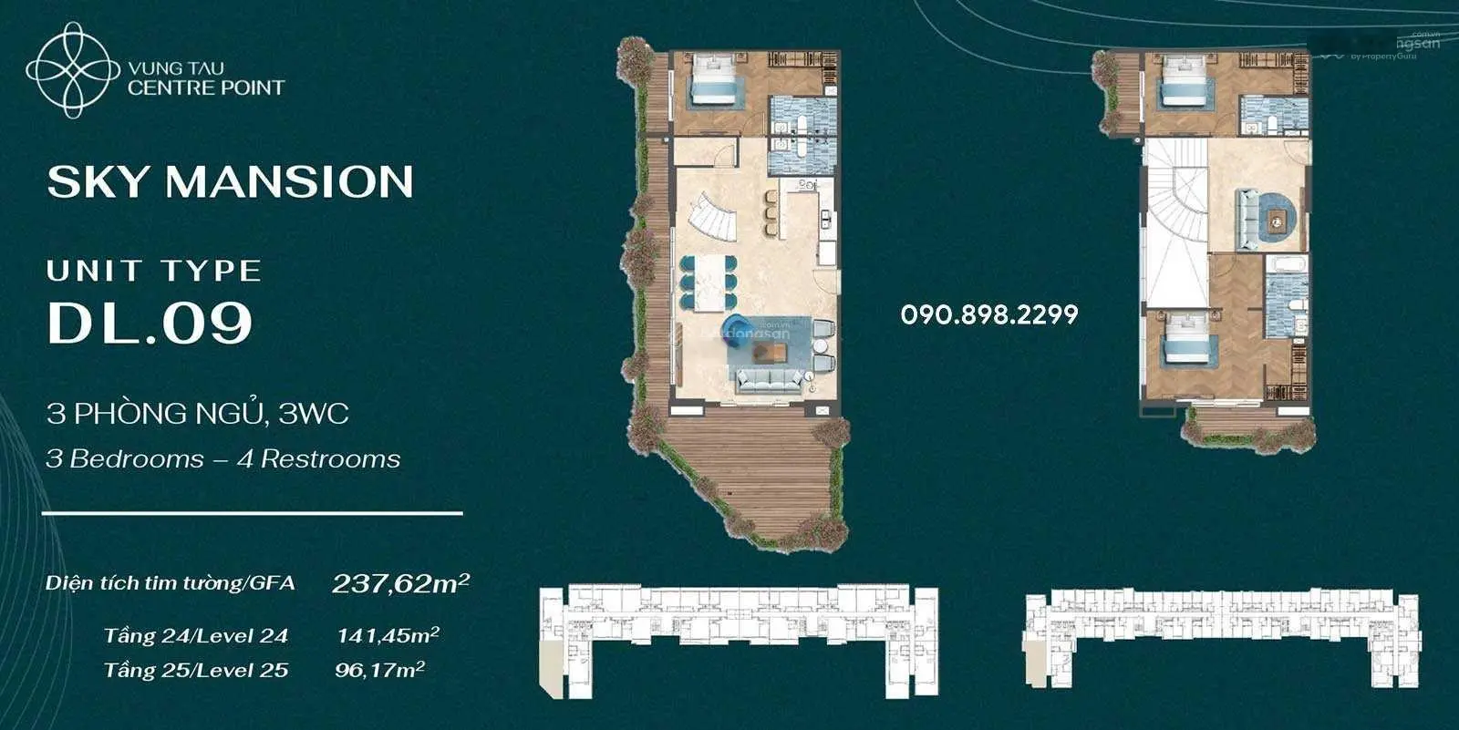 Bán Sky Mansion penthouse căn góc đẹp nhất Vũng Tàu Centre Point TT 20% nhận nhà. LH 0908 982 ***
