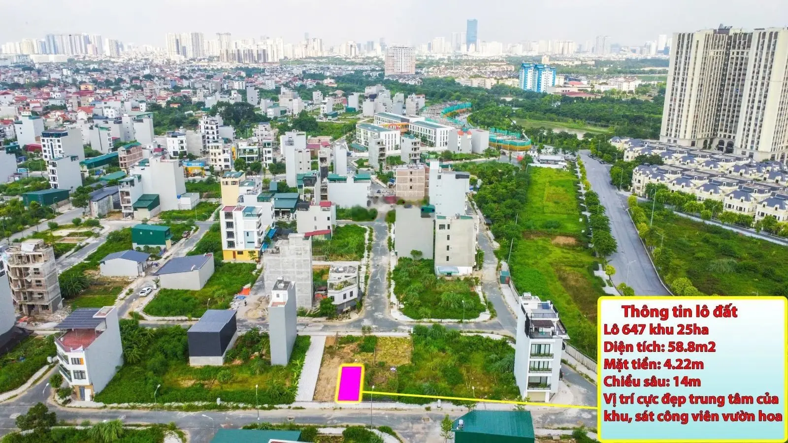 Chính chủ cần bán lô đất 58.8m2 khu 25ha Vân canh Hoài Đức Hà Nội