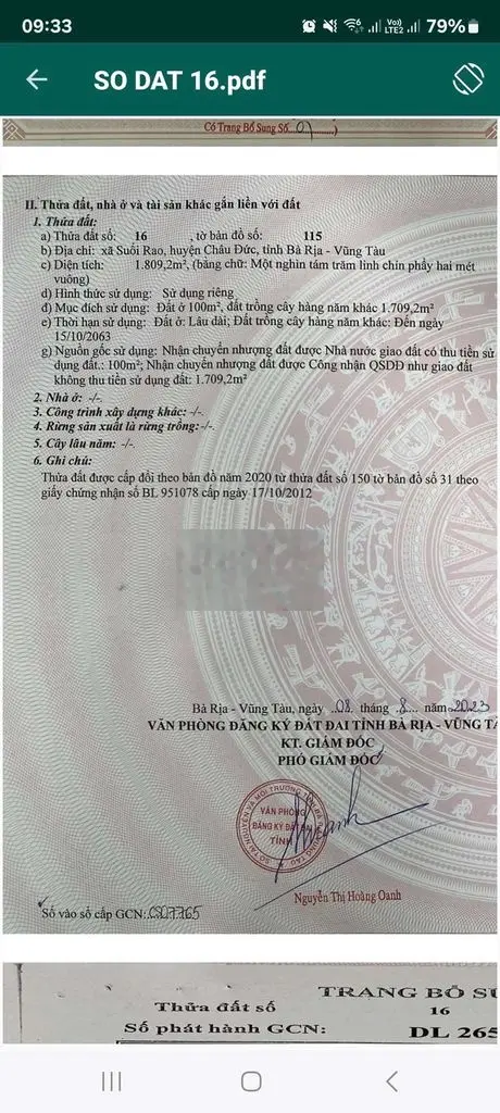 BÁN NHÀ VƯỜN 2MT NHỰA THÔN 4 XÃ SUỐI RAO CHÂU ĐỨC BÀ RỊA VŨNG TÀU