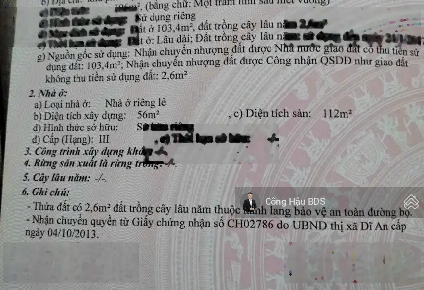 Nhà Lầu Trệt- Sổ Hoàn Công. DT: 106M2. (4x 26.5M). Đường nhựa 5M Thông. Cách QL 1K chỉ 100M.