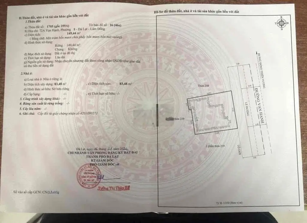 Bán đất mặt tiền đường Vạn Hạnh
