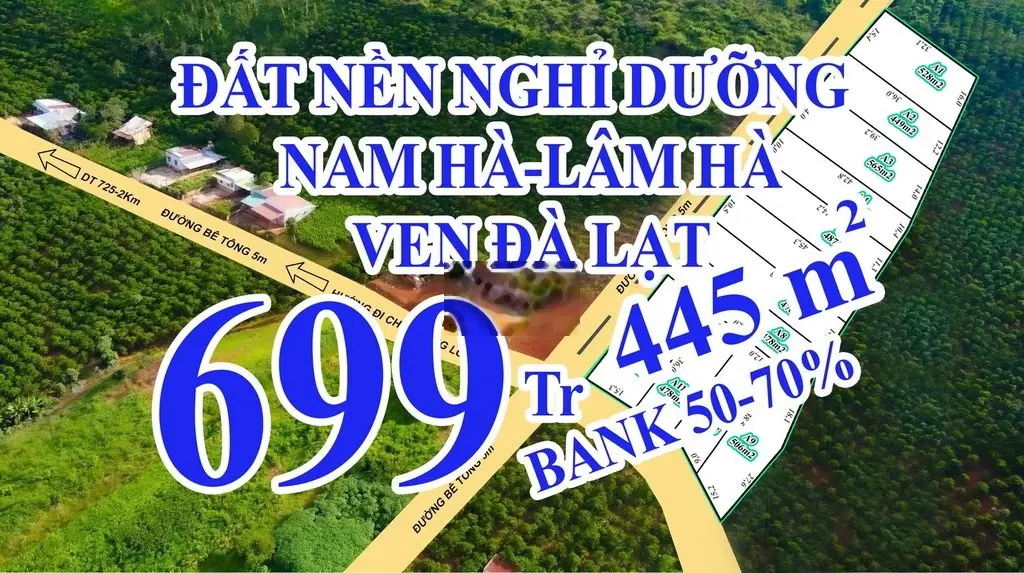 ĐẤT NGHỈ DƯỠNG VIEW THIÊN ĐƯỜNG VEN ĐÀ LẠT-HỖ TRỢ NGÂN HÀNG 50%