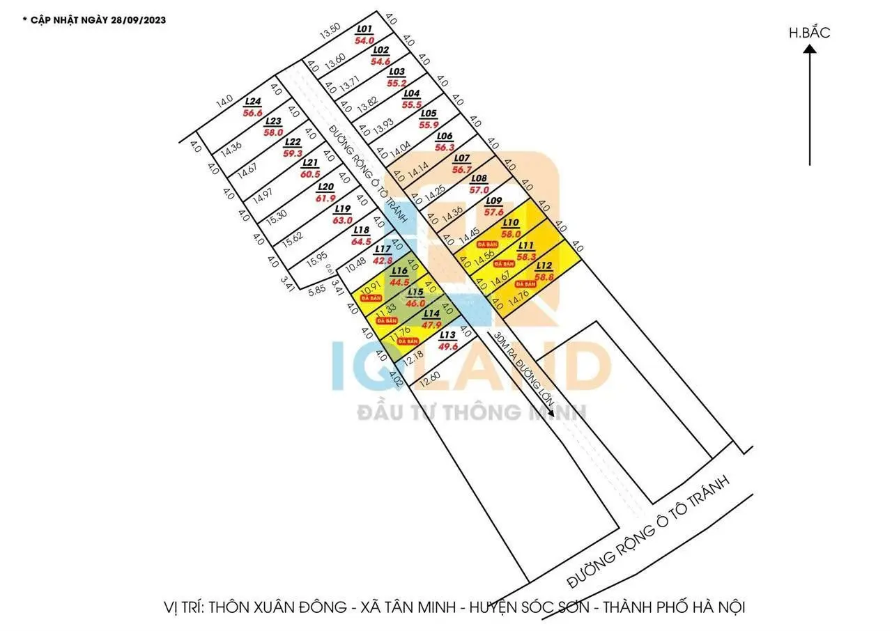 Bán đất Tân Minh trung tâm thị trấn Sóc sơn Hà Nội 57m giá 1.060 tỷ, LH 0946.924 Dương 026