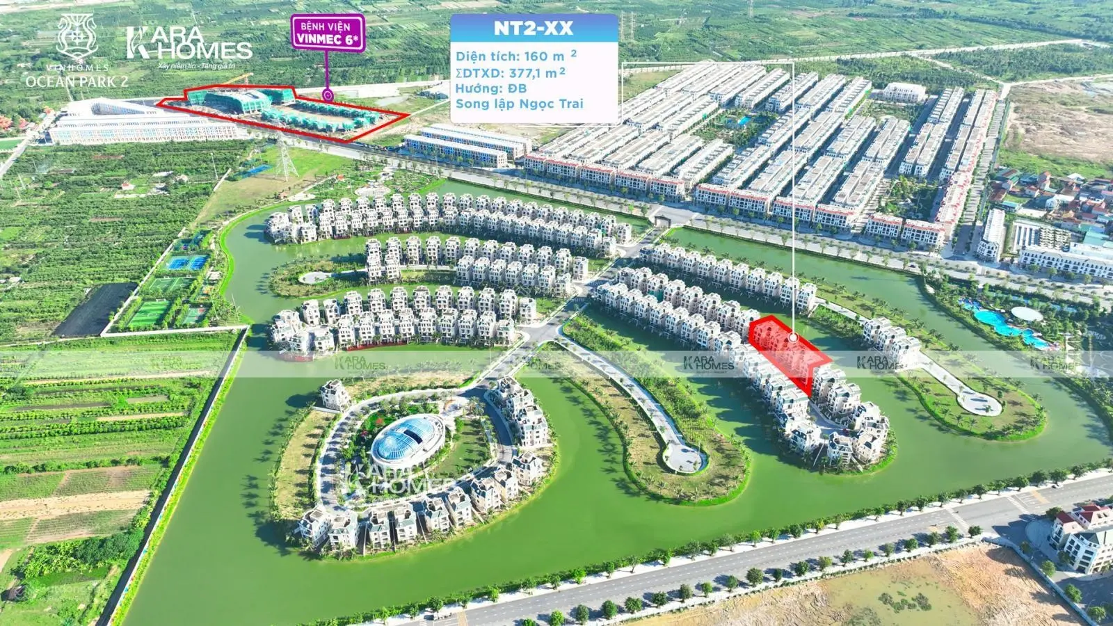Bán biệt thự Ngọc Trai Vinhomes Ocean Park 2 - Giá tốt view sông - NT2 - 1X