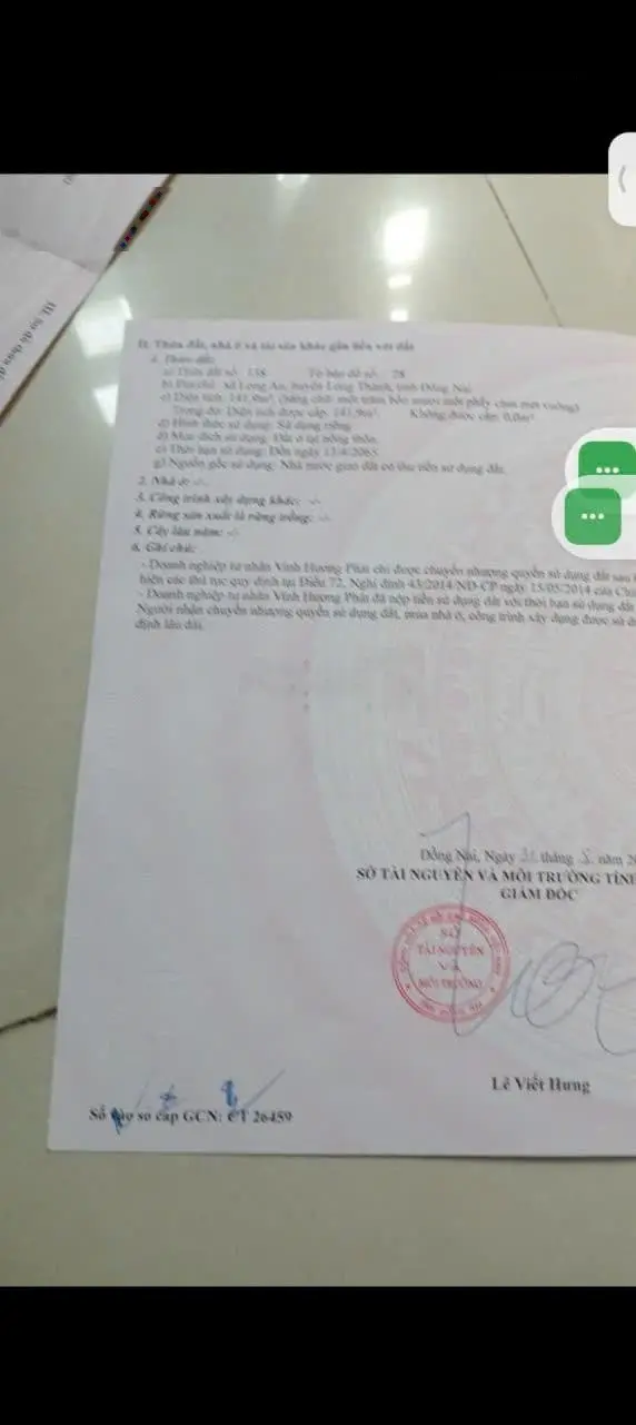 Lô đất 2 mặt tiền ngay phía trước cổng sân bay quốc tế long thành cần bán trong tuần giá rẻ