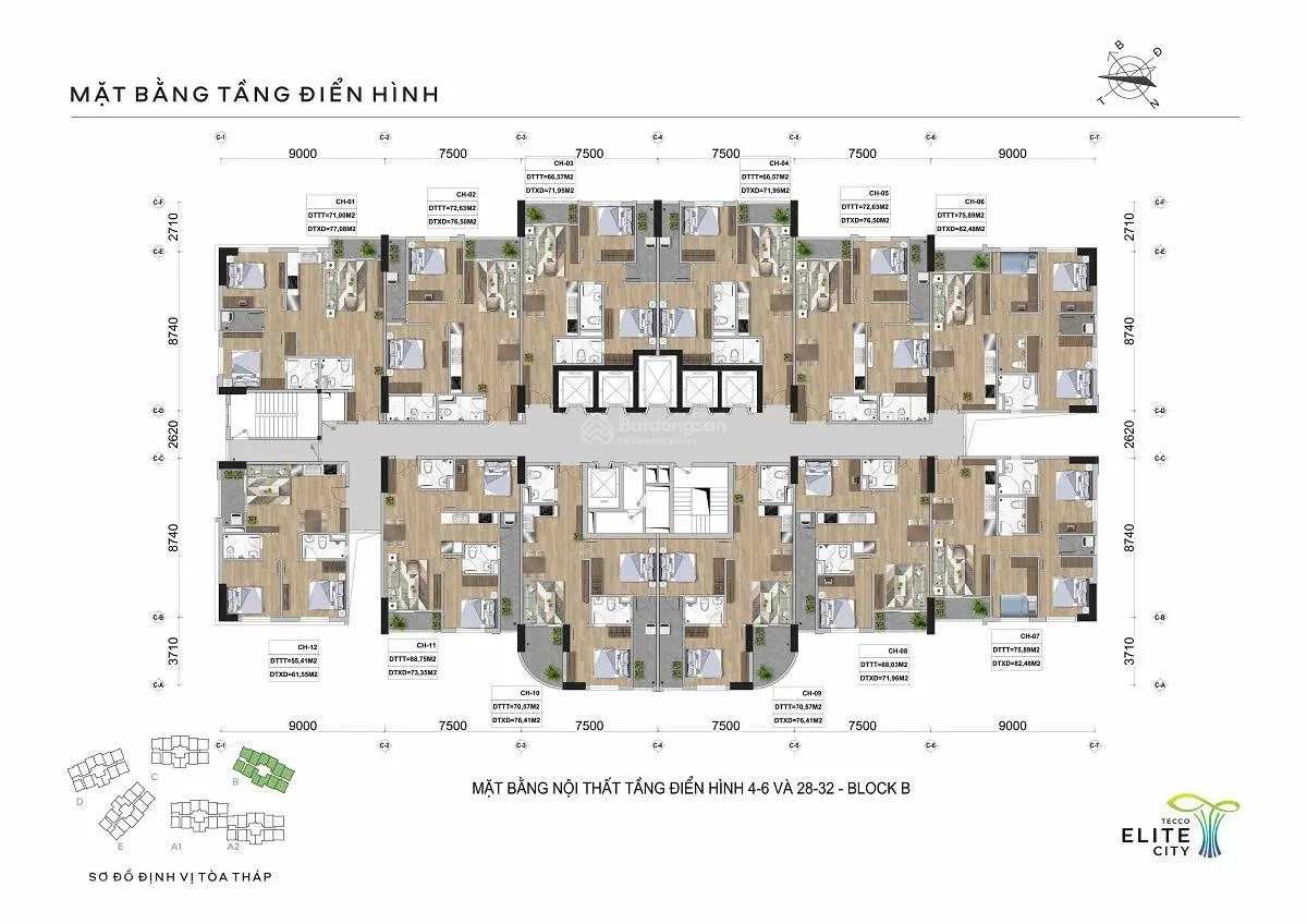 Nhận booking đặt chỗ tòa B căn hộ Tecco Elite City, giá chỉ từ 1,4 tỷ/căn (căn hộ đầu tư dòng tiền)