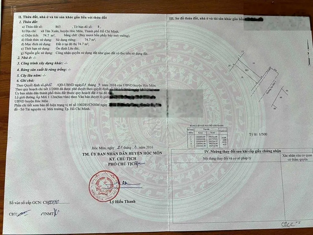 Kẹt tiền làm ăn cần bán gấp lô đất thổ cư 100% tại đường Ấp Mới 1, Hóc Môn 75m2