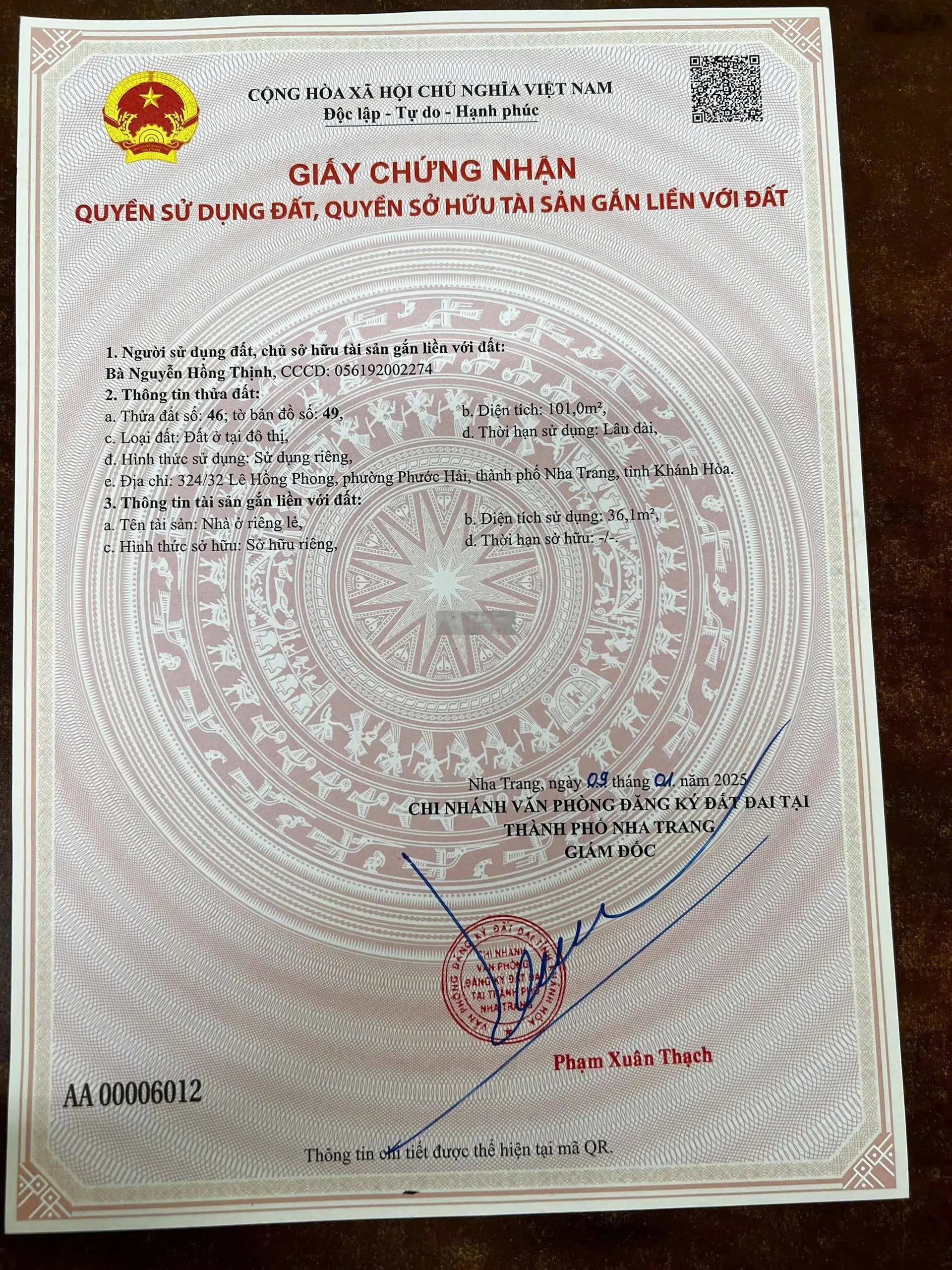 Bán Nhà Khu Dân Cư Phường Phước Hải, TP Nha Trang, nhà 1 trệt 1 lửng , 3pn, 2wc, ô tô tận cửa, SHR