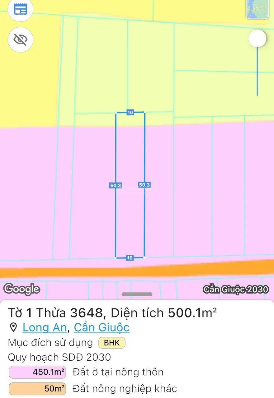 Chủ ngộp cần bán 500m2 (10x50m) đất vườn mặt tiền Nguyễn Thị Bài, khu vực cho chuyển thổ 4,2tr/m2