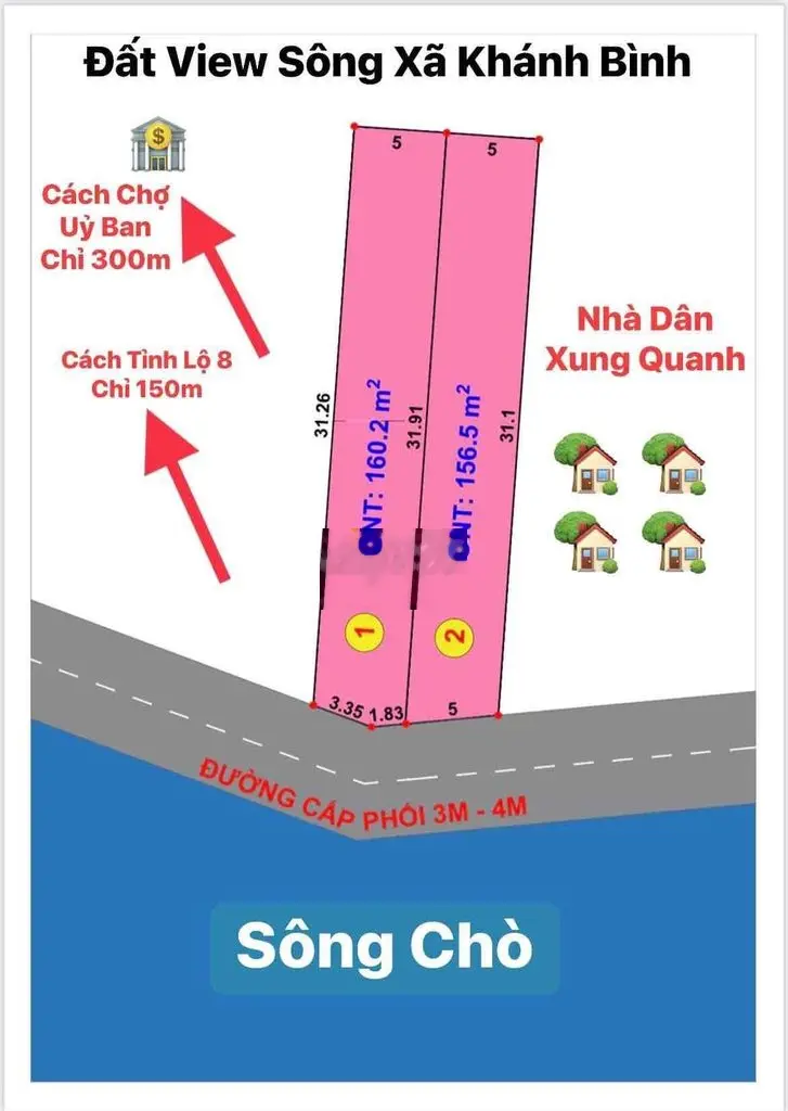 Đất View Sông Giá Rẻ - Khánh Vĩnh - Khu Dân cư