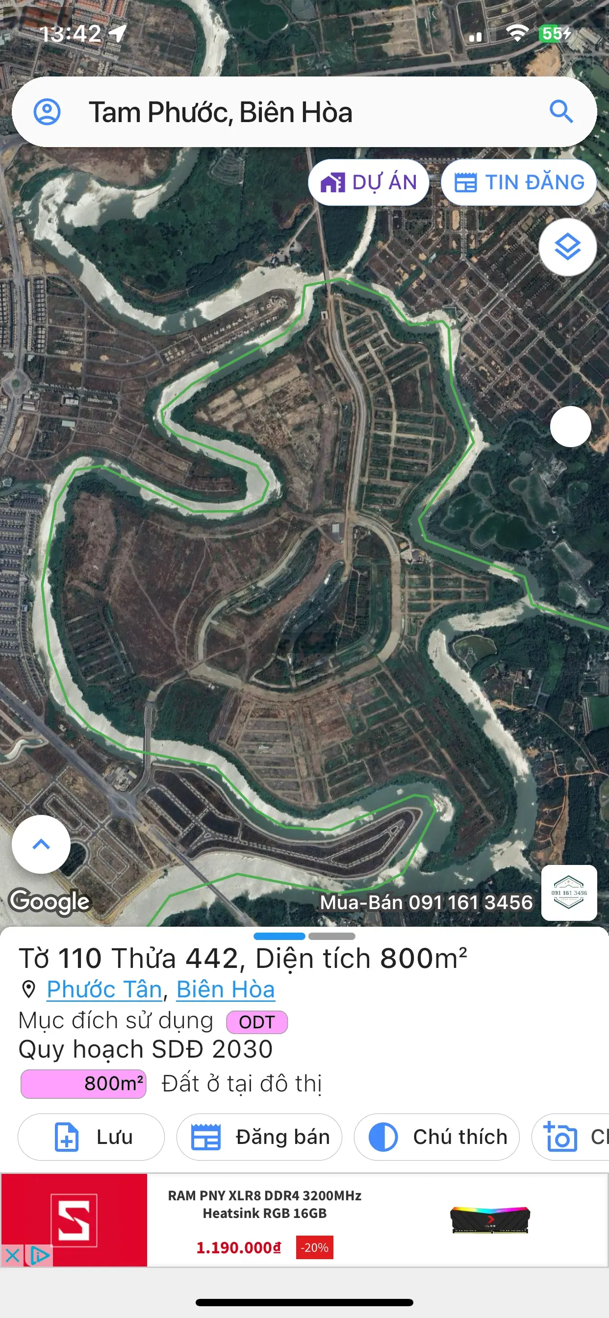 Chính chủ cần bán nhanh nền đất Dinh Thự 800m2 trong dự án Biên Hoà New city, sân golf Long Thành