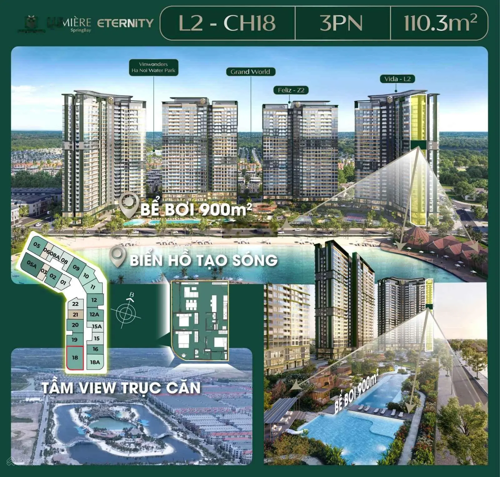 Mở bán chung cư Lumiere Sping Bay, Masterise VHOP2 giá 2,9x tỷ, nhận booking ngay, ưu đãi hấp dẫn
