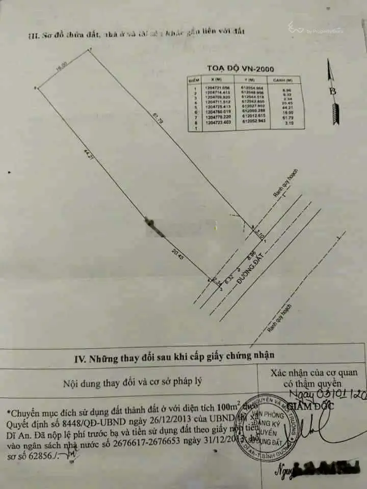 Bán lô đất 924m2 mặt tiền đường Hai Bà Trưng mới, gần siêu thị Big C Go Dĩ An