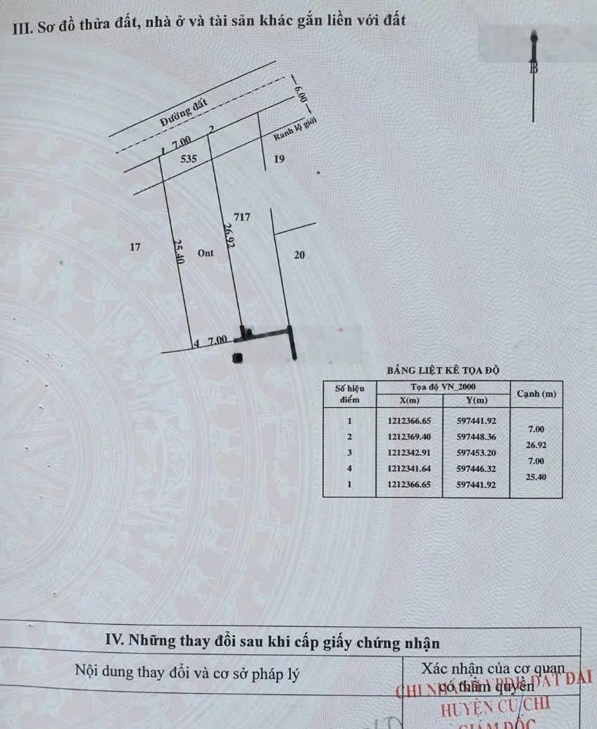 Bán đất thổ cư mặt tiền Nguyễn Thị Da 7x25 = 178,3m2 full thổ cư xây dựng tự do , Bình Mỹ , Củ Chi