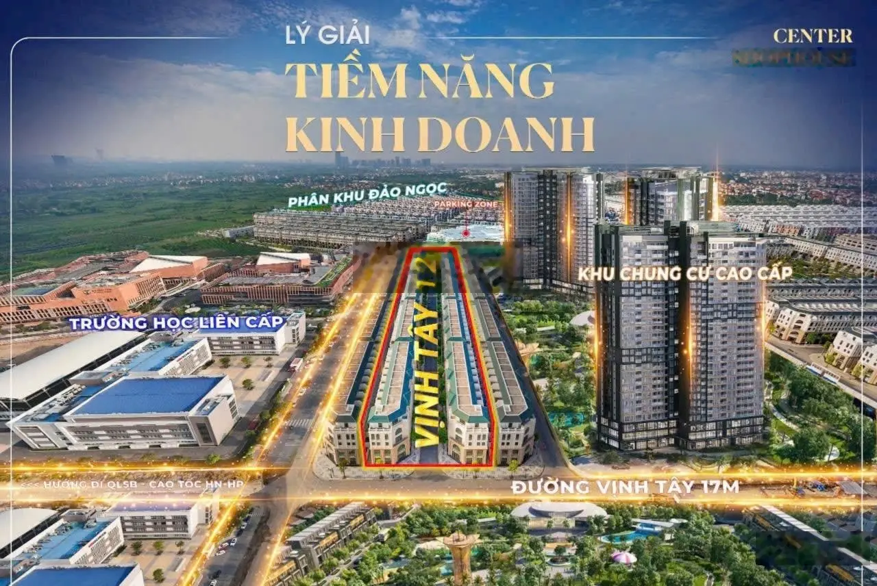 Vịnh Tây 12 khẳng định vị thế vừa có thể ở vừa có thể kinh doanh. giáp trung cư đầu tư chỉ có lãi