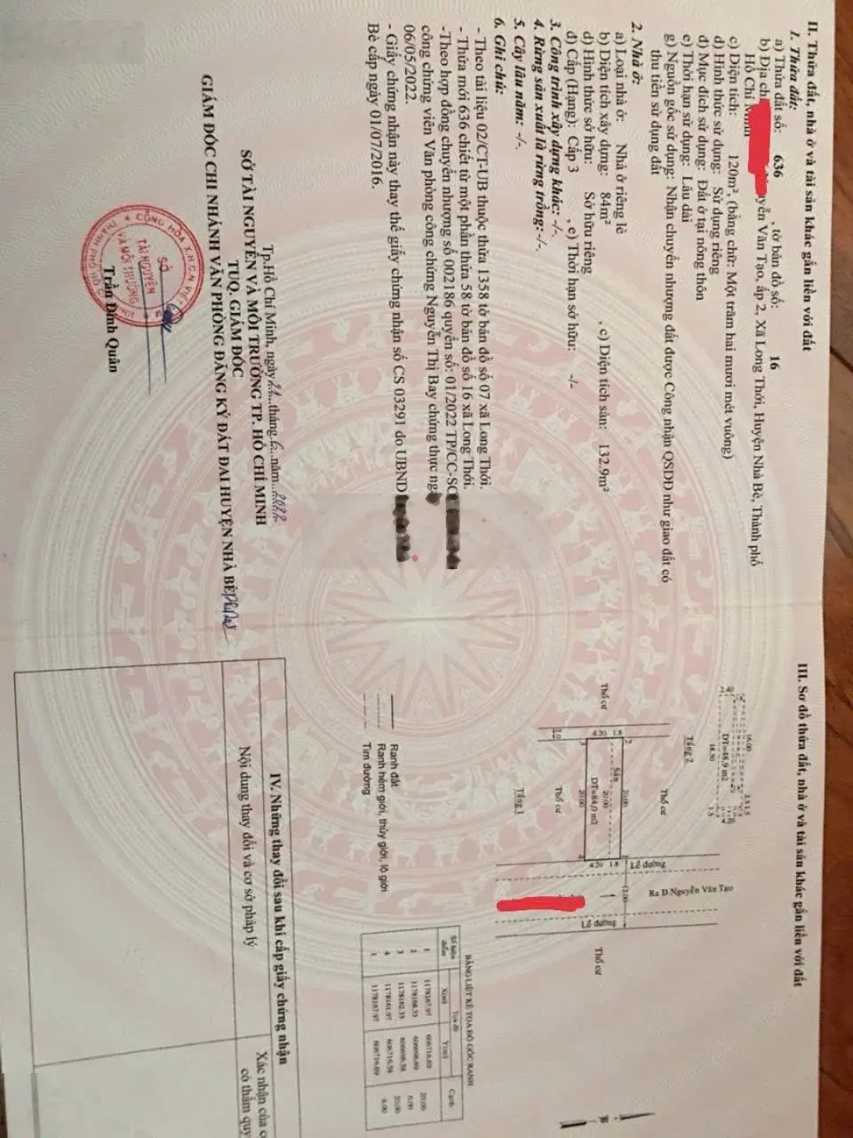 Nhà trọ 6*20m( 6 căn trọ), đường 12m, số 274 Nguyễn Văn Tạo Long Thới Nhà Bè, SHR 5,6 tỷ, giá TL