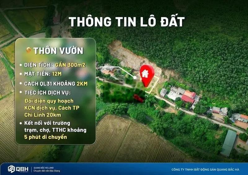 *** 1 lô! Cơ hội vàng sở hữu đất nền 300m2, giá chỉ 1.55 tỷ