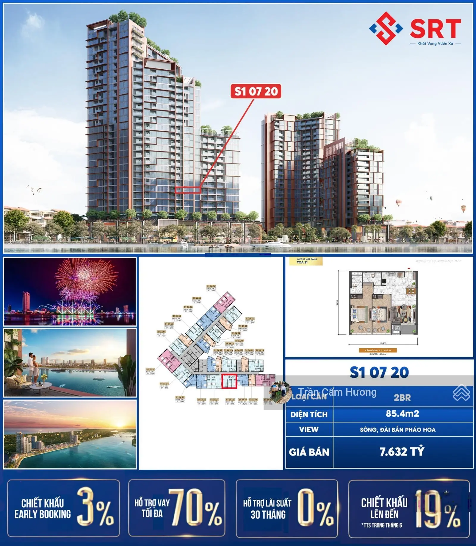 Cẩm Hương - Quỹ căn 2Br+1 Sun Symphony chỉ từ 55 triệu/m2/Hỗ trợ vay lên đến 70% ân hạn lãi gốc 36T