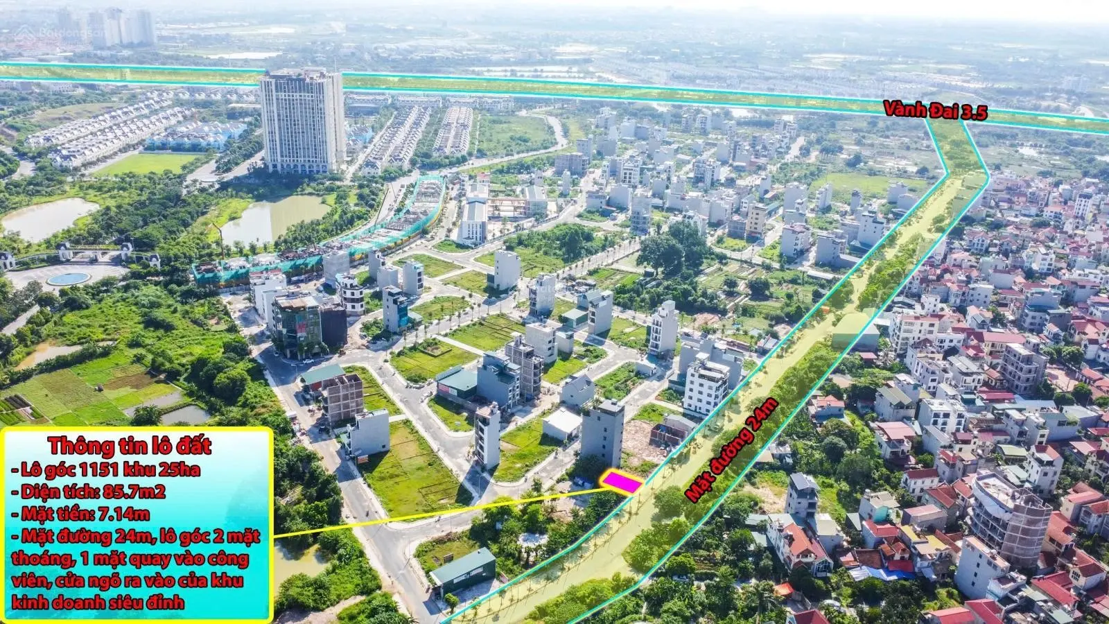 Quỹ hàng mới nhất đất dịch vụ Vân Canh 25.2ha và 4.5ha mặt đường Vành Đai 3.5 vị trí đẹp giá tốt