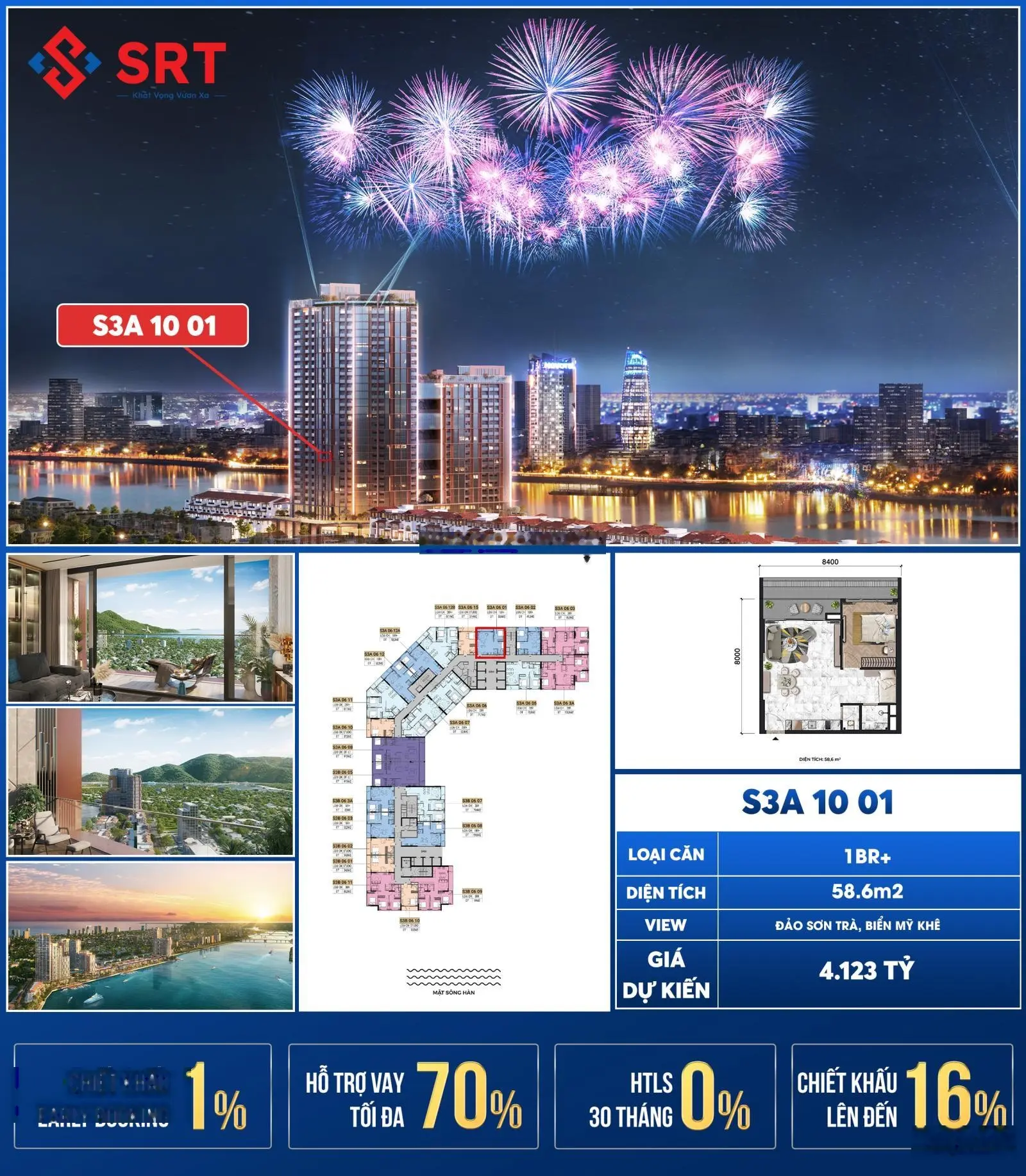 Chỉ 1 và 1 căn 58,6m2, vốn ban đầu 1 tỷ, 2/2026 nhận nhà Sun Symphony