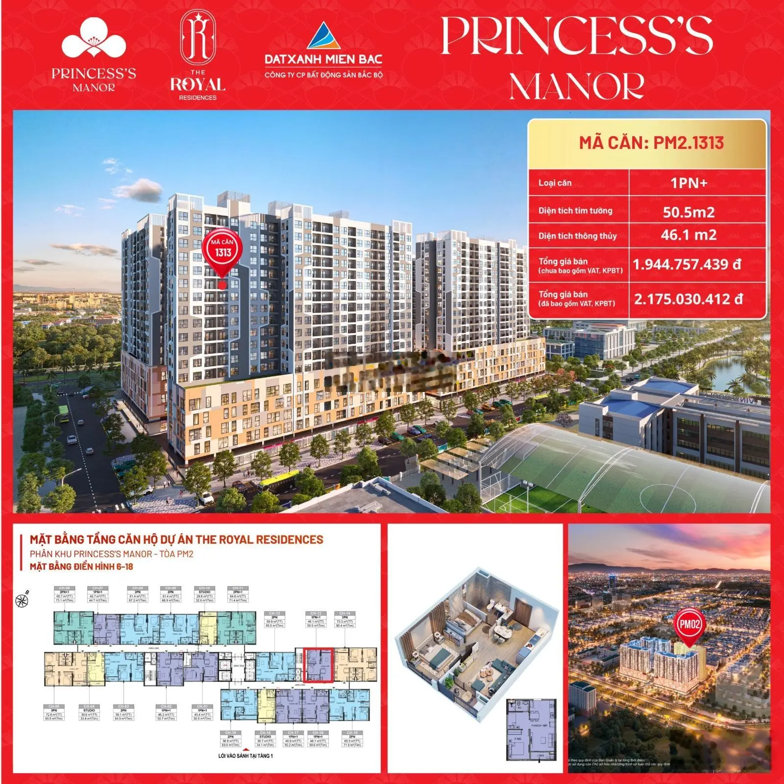 Bán căn hộ chung cư 1pn + pm2 1313 ngay cạnh trường vinshoool thanh hóa