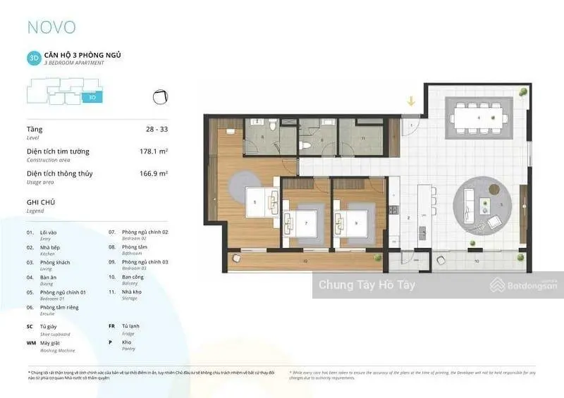 Hàng hiếm - căn góc đẹp nhất Kosmo - 170m2 - view trọn Hồ Tây - vượng khí dồi dào - 3PN rộng thoáng