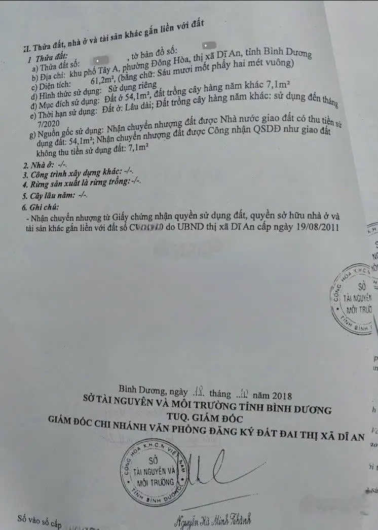 Bán nhà cấp 4 gác lửng cách đường Đông Minh 100m p.Đông Hòa Tp.Dĩ An
