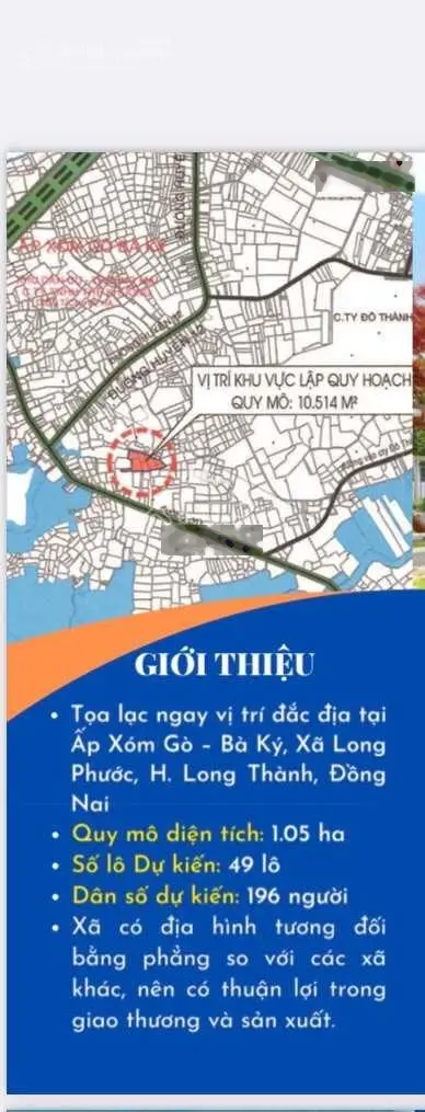 Gía hơn 3 triệu/1m2 đất phủ hồng ngay gần tuyến số 1 vào sân bay Long Thành