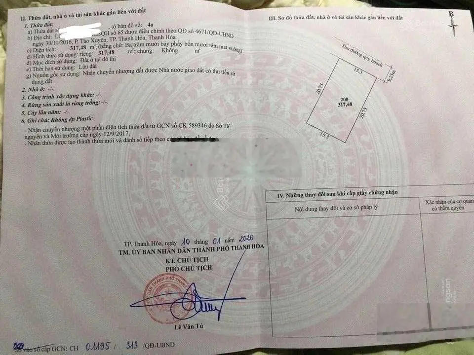 Bán lô đất biệt thự 318m2, sau khách sạn quyền quý, KCN Hoàng Long Tp Thanh Hoá 0986 826 ***