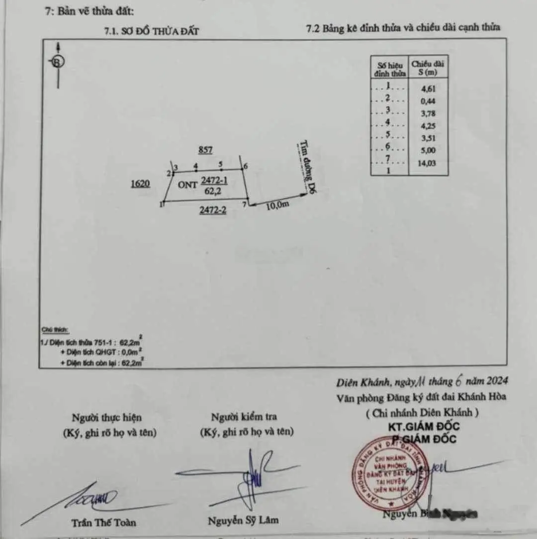 Chỉ 1 lô duy nhất mặt tiền đường D6 trung tâm xã Diên Lạc giá 1tỷ730