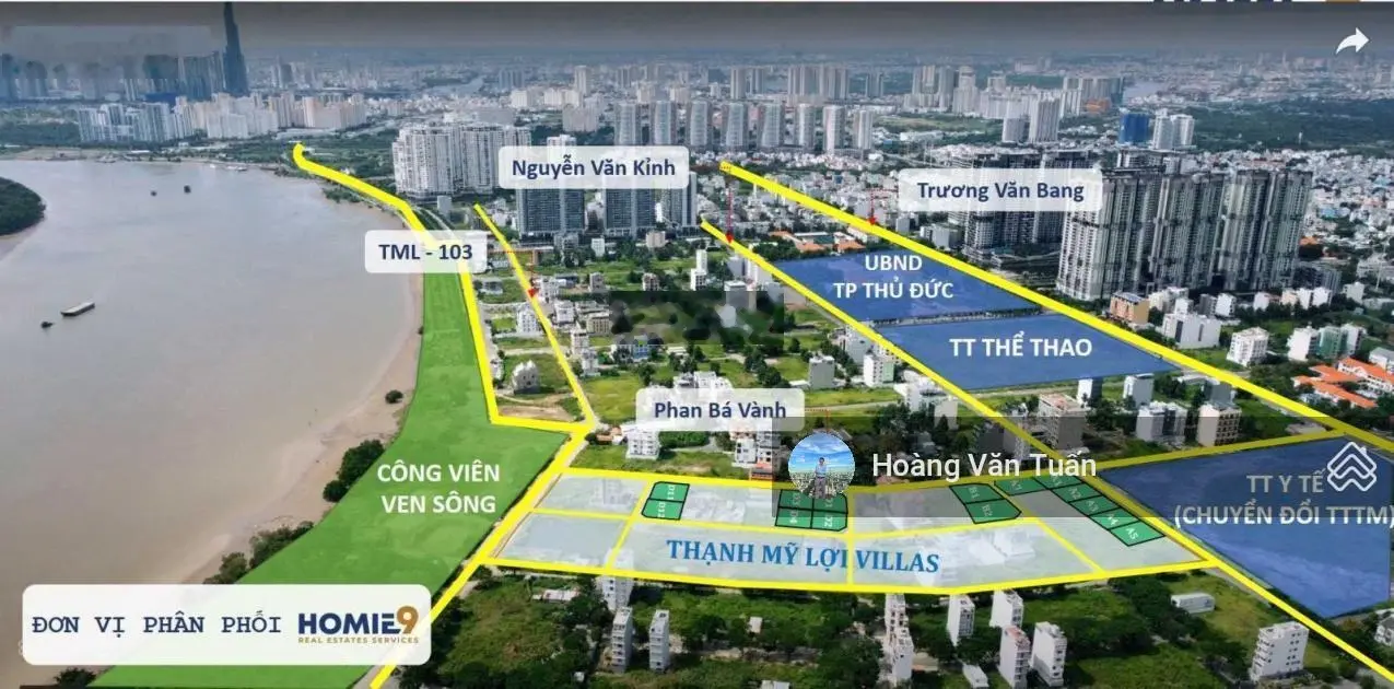 Lô góc 17.5x22m, biệt thự Thạnh Mỹ Lợi Villas, Hầm 5 lầu áp mái, chỉ 70 tỷ 0931 727 ***
