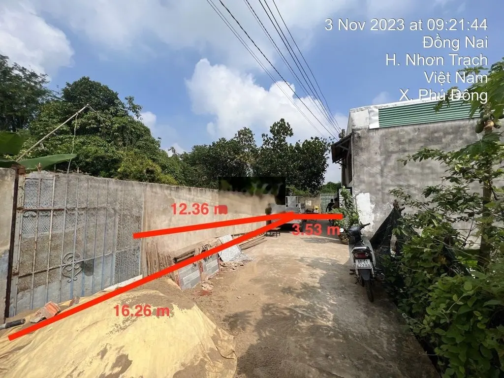 Bank thanh lý lô đất 405m2 thỗ cư - Nhơn Trạch - cách phà 6KM