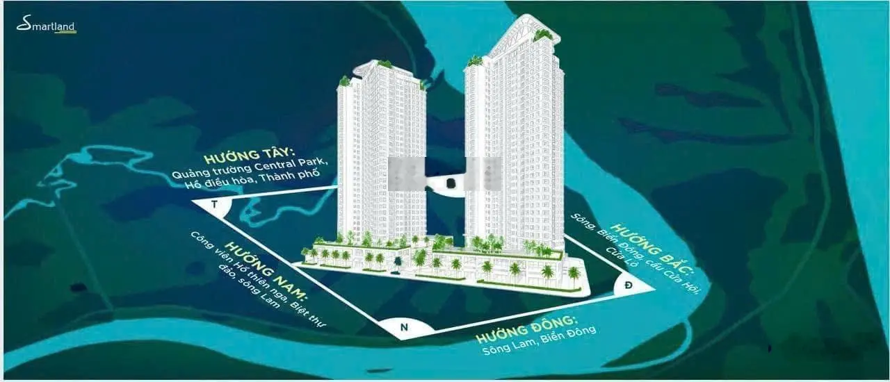 Quỹ căn 3 phòng ngủ tòa chung cư Seaview Residences - tòa S1 - S2 tại Eco Central Park Thành Vinh