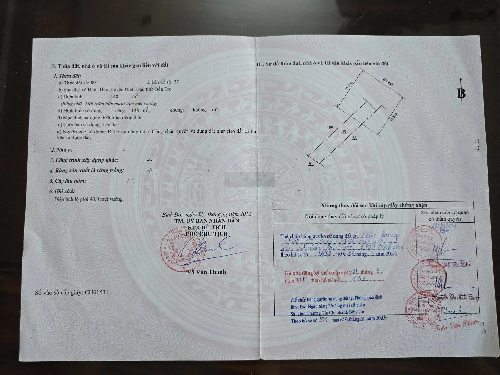 Bán nhà riêng chính chủ tại Bình Đại, Bến Tre