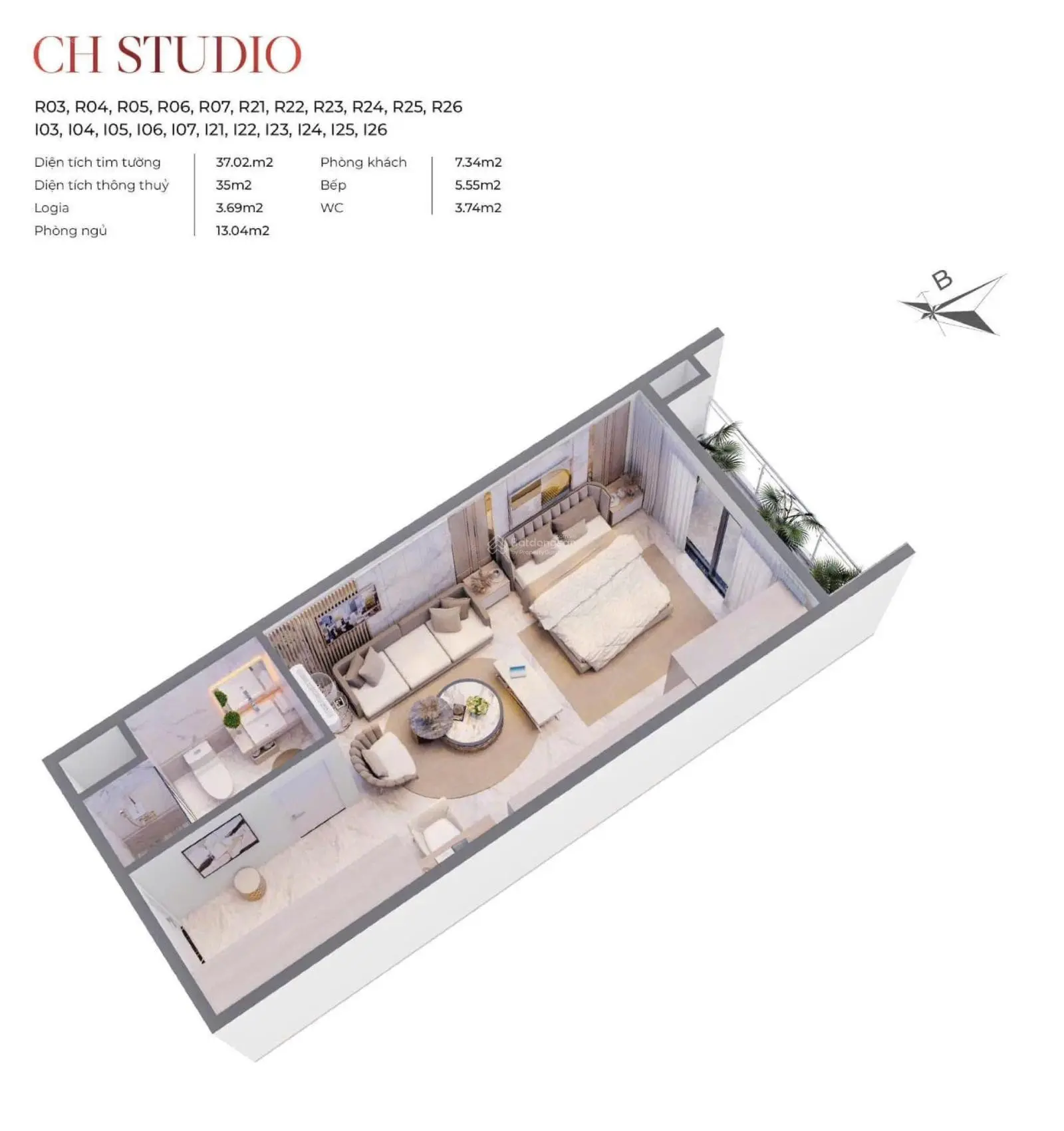 Bán CHCC Vic Grand Square 34m2 1PN/1WC nội thất cơ bản về ở ngay chỉ 1,213 tỷ