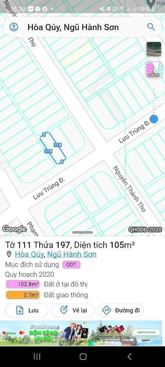 Cần bán đất giá 3,02 tỷ VND tại Đường Lưu Trùng Dương, Đà Nẵng