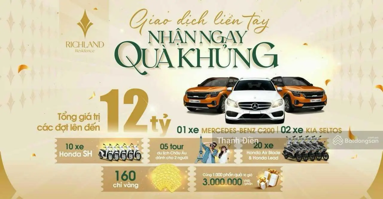 Chỉ 320tr để sở hữu đất nền Richland Residence với LS 4,8%, ân lãi gốc 24th