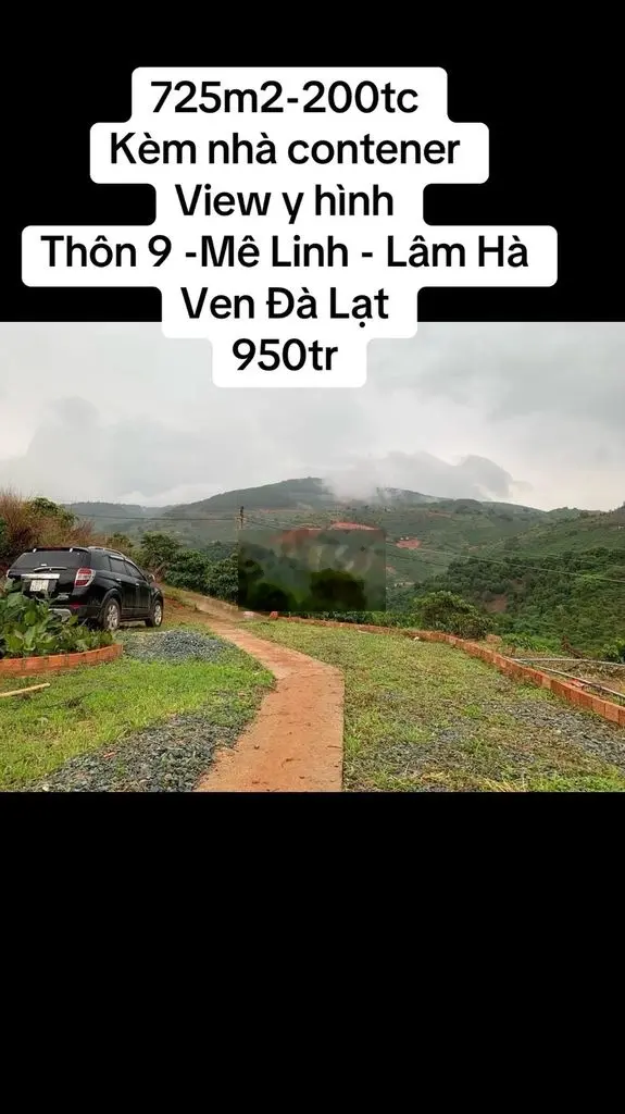 SỐC ! C hỉ 950tr có 725m2 sẵn 200thổ cư tại Mê Linh kèm nhà contener