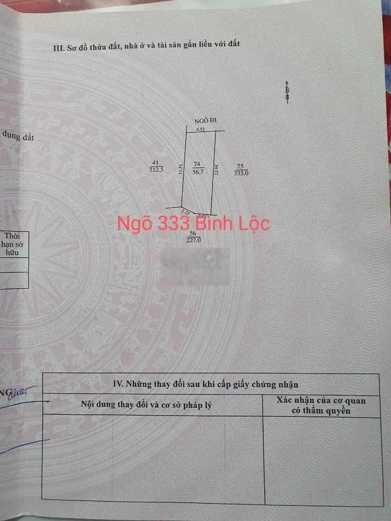 Bán đất tại Bình Lộc, Hải Dương. Diện tích 56,7m2, giá 1,4 tỷ