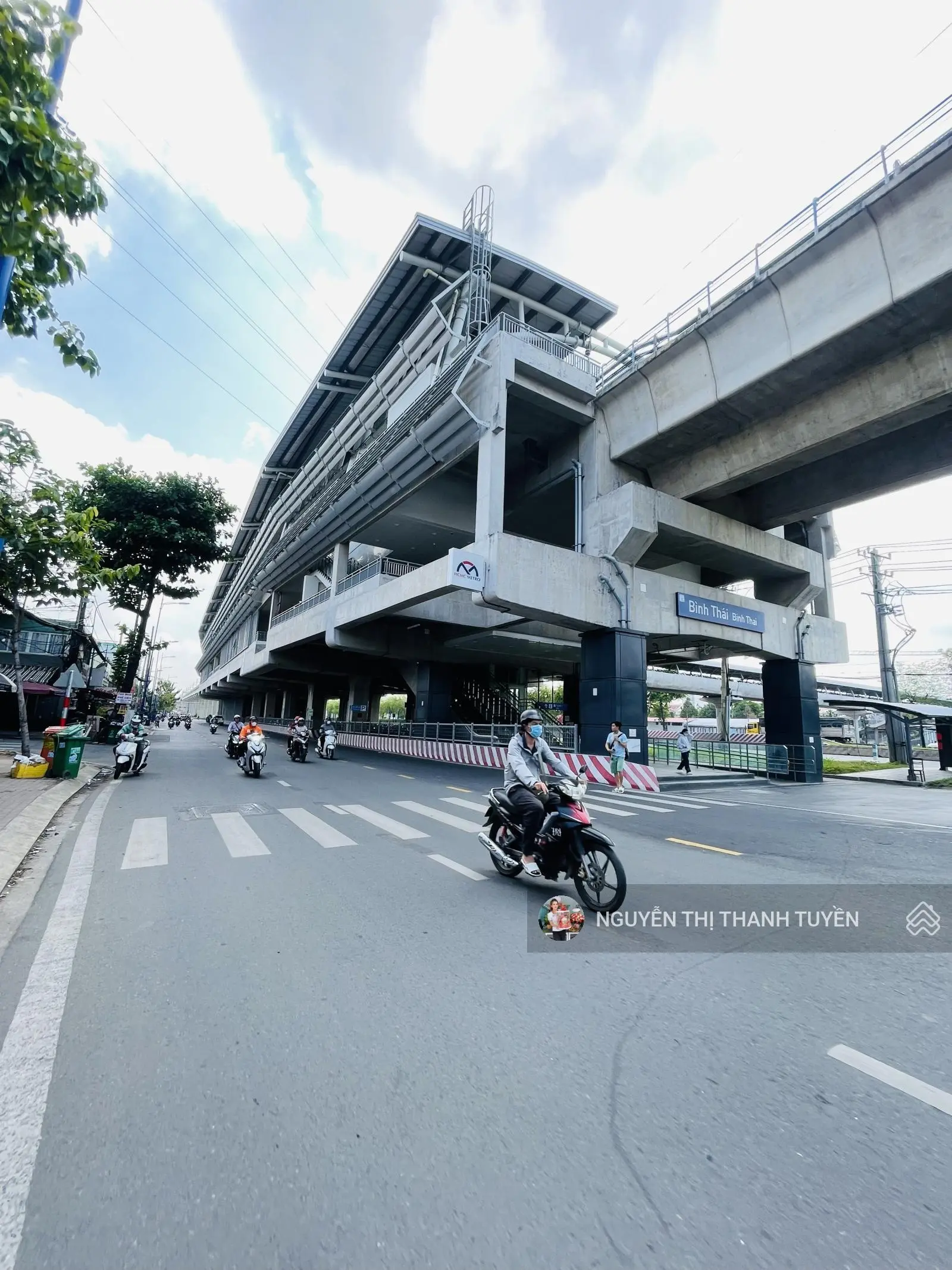 Nhà 3 tầng xây kiên cố ngay Ga Metro Bình Thái P.Trường Thọ 90m2(5x18m) đường rộng 10m có vỉa hè