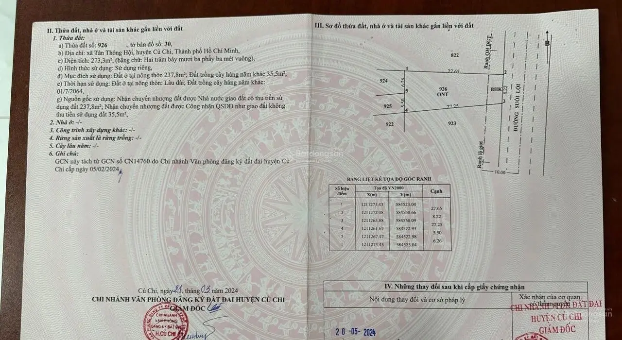 Bán Đất Mặt Tiền Kinh Doanh ( Cách TPHCM 10p đi xe )