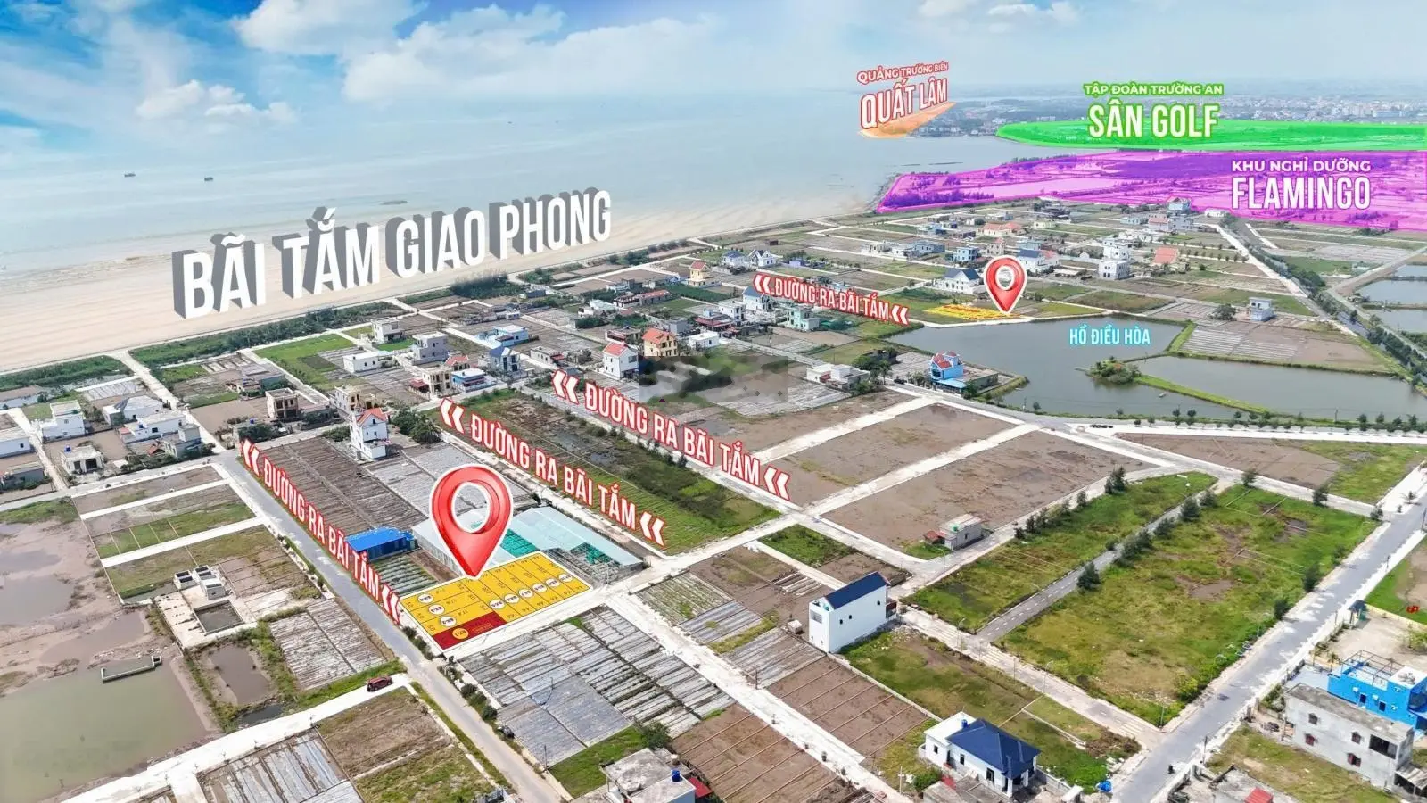 Đất mặt biển giáp Flamingo sổ đỏ full thổ cư chỉ 1.1 tỷ/lô 90m2, còn 3 lô thôi