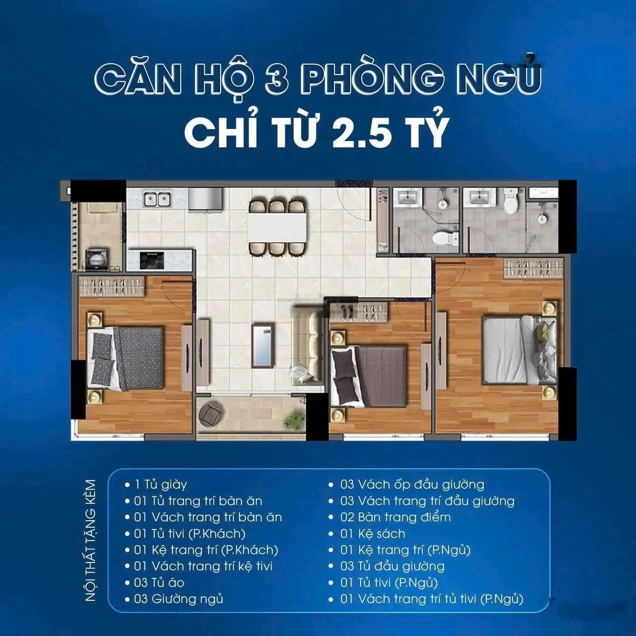 Căn hộ Quy Nhơn 3PN 96M2 tặng nội thất, sổ sẵn sang tên ngay 0934 604 ***