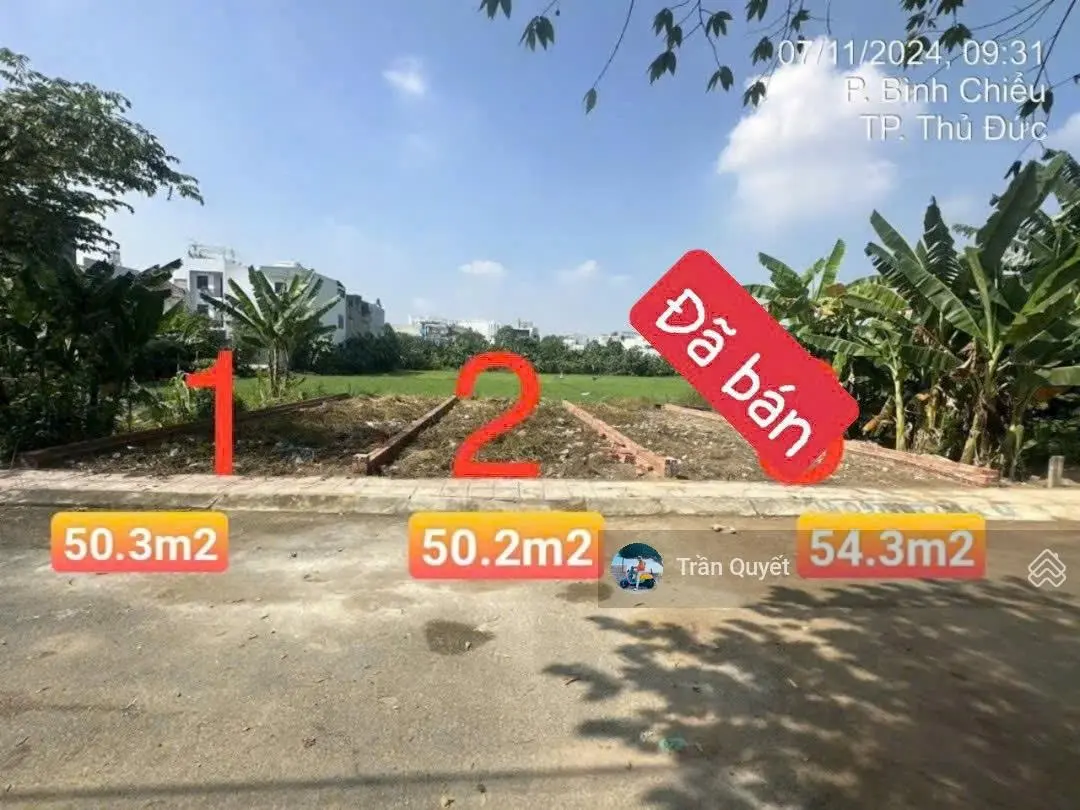 Bán Đất dự án Hẻm 185 Đường Ngô Chí Quốc phường Bình Chiểu - 52m2 4x13 Hẻm7m - Giá 2 TỶ 8
